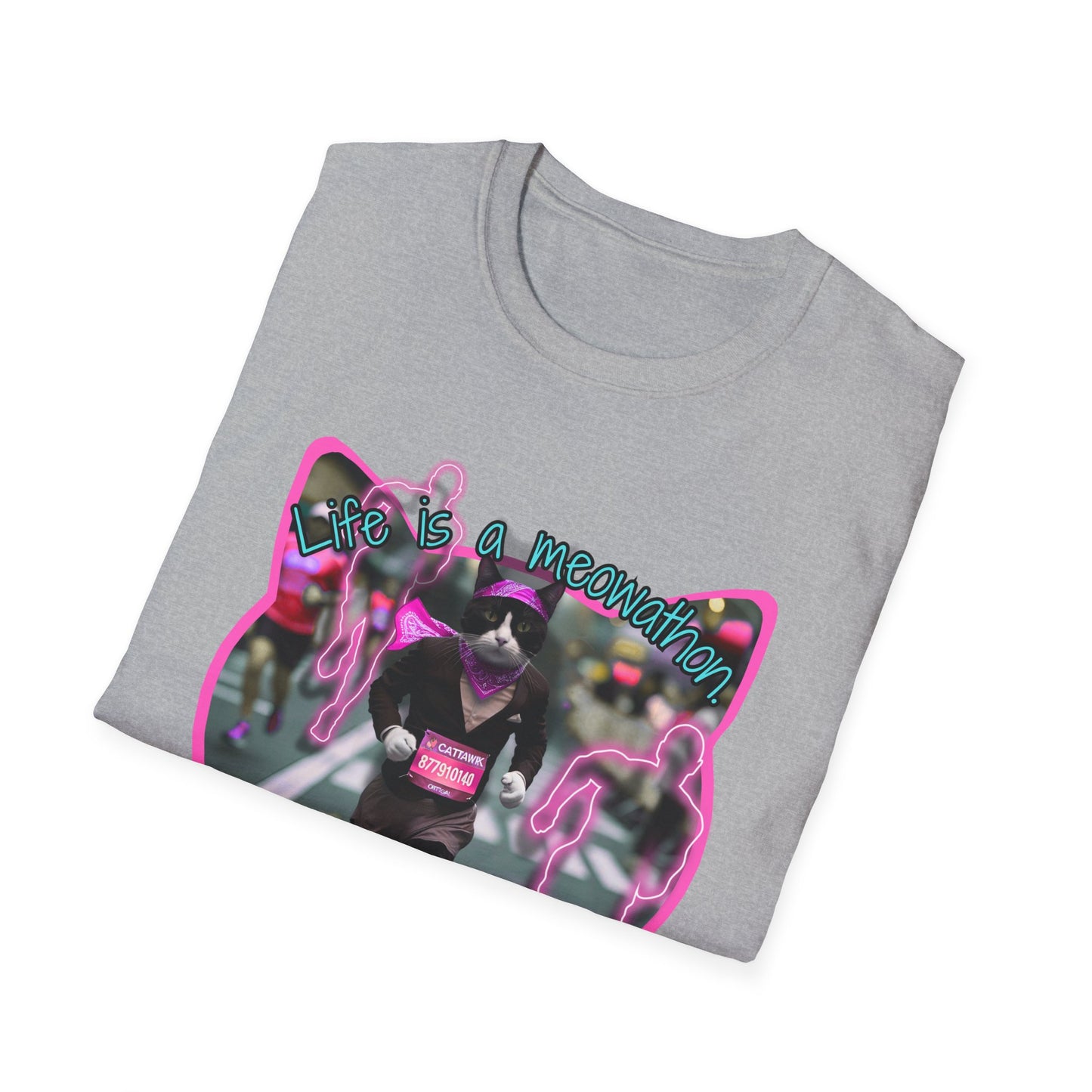 Life is a Meowathon (Pink) - Cotton Tee