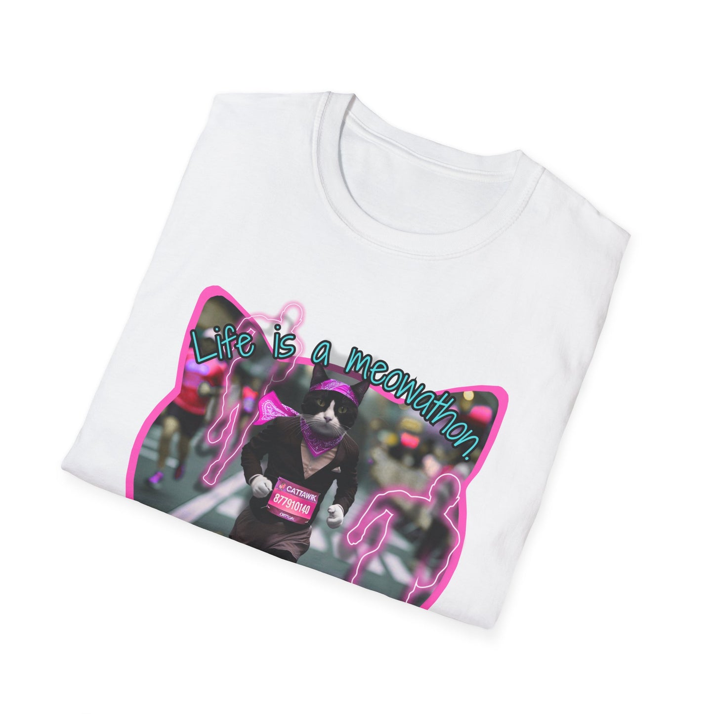 Life is a Meowathon (Pink) - Cotton Tee