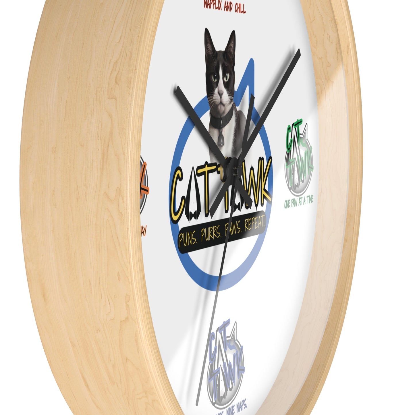 CatTawk Wall Clock - Purrfectly Late