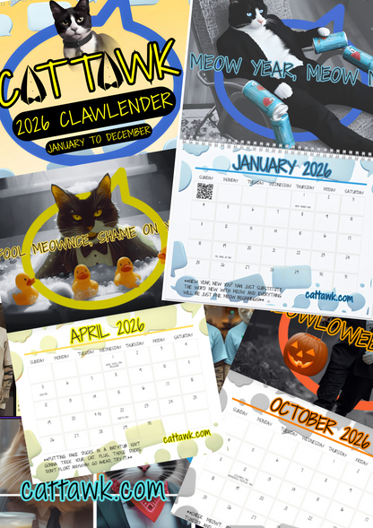 2026 CatTawk 12 Month Calendar