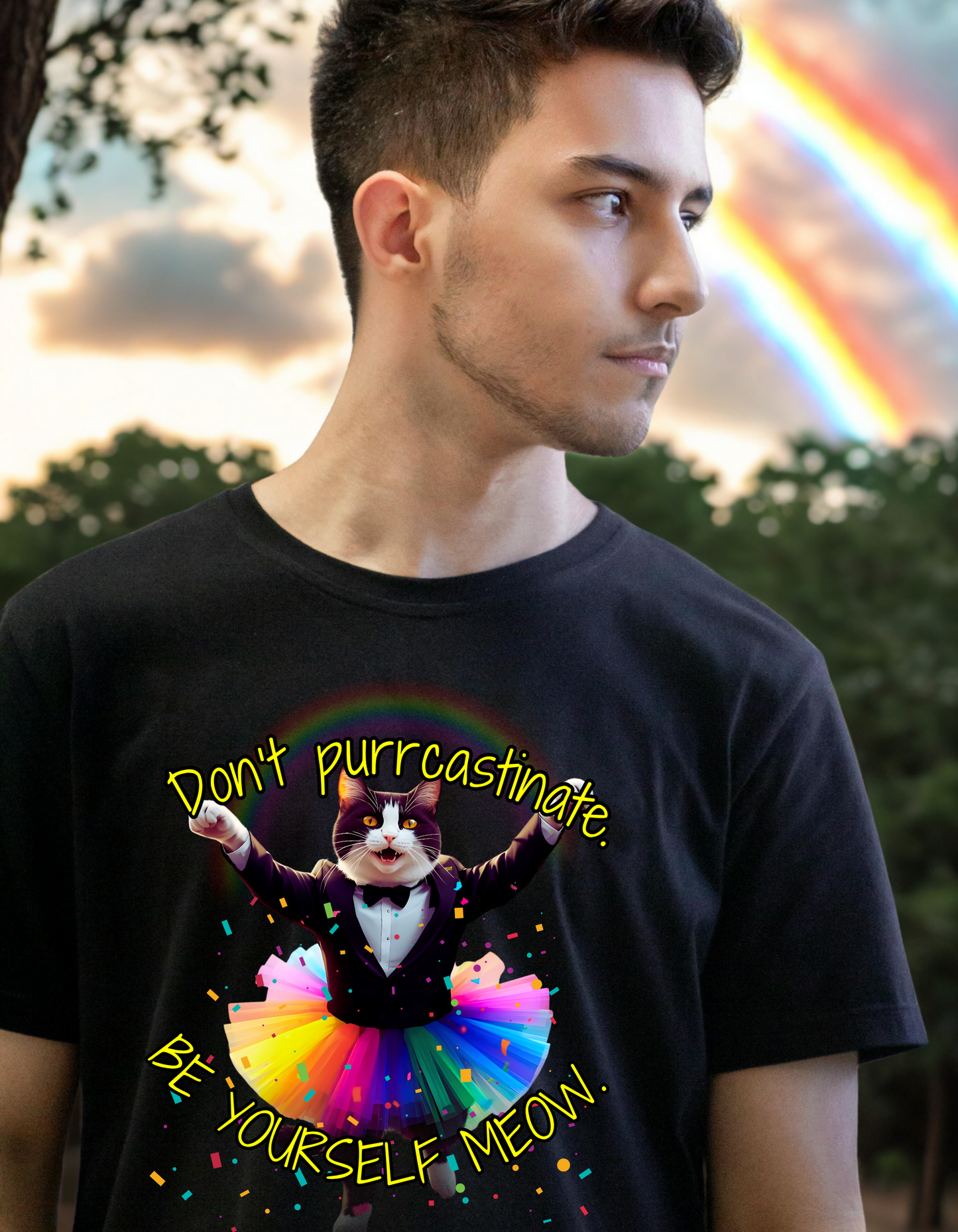 Don't Purrcastinate Be You Meow - Extra Comfort Tee
